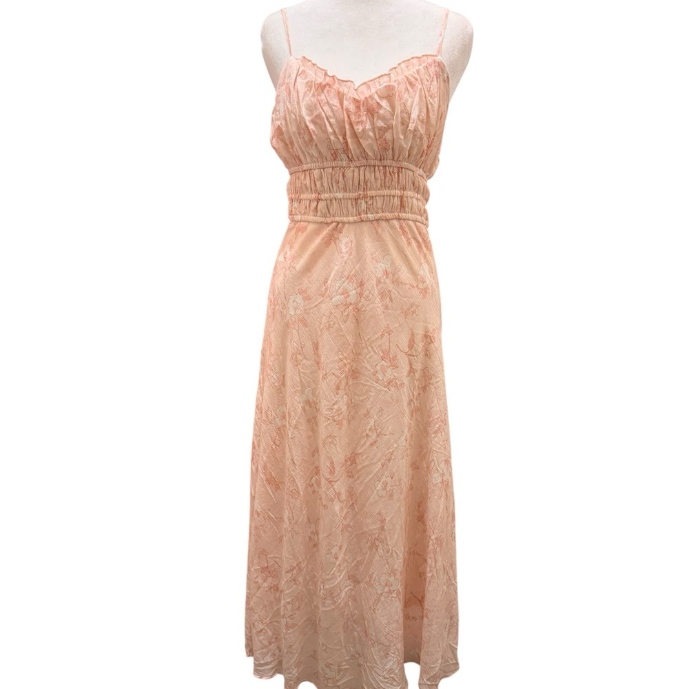 Blush Floral Maxi Dress NWT Size Large V-Neck Spaghetti Strap Summer Sundress - Picture 2 of 5